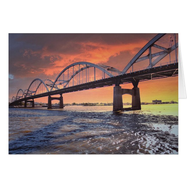 Hundertjährige Brücke am Sonnenuntergang (Vorderseite (Horizontal))