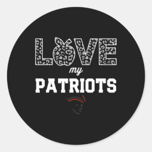 Hundertjährige Patriots Logo-Liebe Mein Team HS Runder Aufkleber