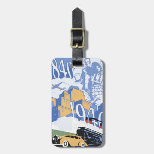 Hundertjährige Vintage Reise Neuseelands Gepäckanhänger