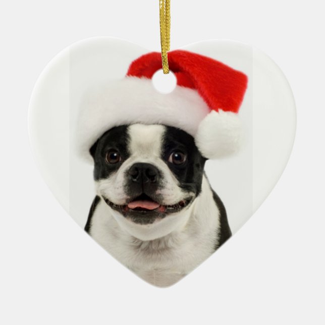 Hundesankt-Verzierung Bostons Terrier Keramik Ornament (Vorne)