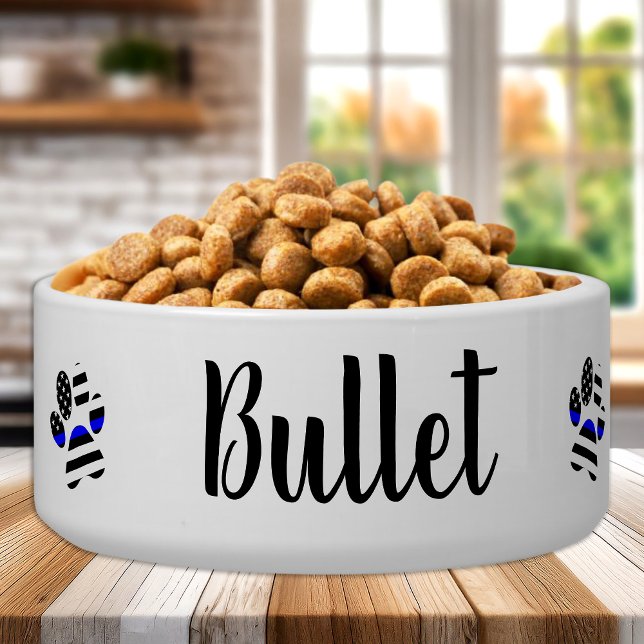 Hundeschale Personalisiert - dünne blaue Linie - P Napf (Von Creator hochgeladen)