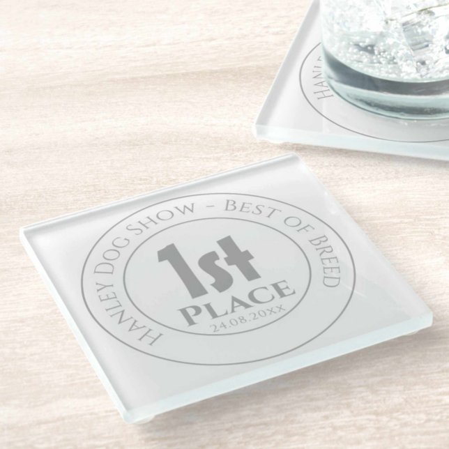 Hundeschau - Beste der Rasse 1. Preis Trophäe Awar Glasuntersetzer (Von Creator hochgeladen)