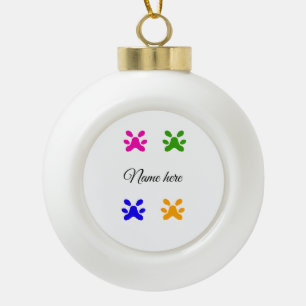 Hundeschlitten farbiges Haustier fügen Sie den Tex Keramik Kugel-Ornament