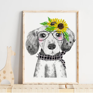 Hundeschlitten Kinderzimmer drucken Dog Print Poster