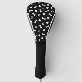 Hundeschlitten und Knochen schwarz Golf Headcover
