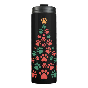 Hundeschlitten Weihnachtsbaum für Hundefreunde Thermosbecher