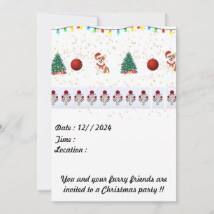 Hundeschlitteneinladungskarte 5 x 7 save the date