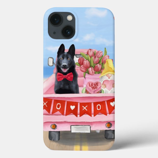 Hundeschlittenherd Valentine's Day Lkw Herz Case-Mate iPhone Hülle (Rückseite)