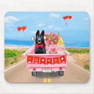 Hundeschlittenherd Valentine's Day Lkw Herz Mousepad