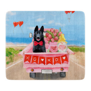 Hundeschlittenherd Valentine's Day Lkw Herz Schneidebrett