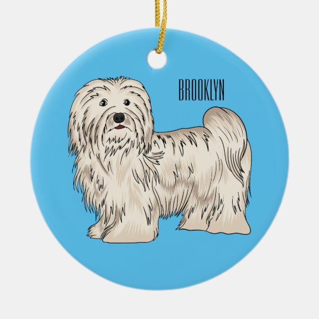 Hundeschmuck-Cartoon Keramik Ornament (Vorne)