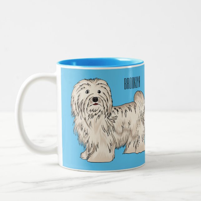 Hundeschmuck-Cartoon Zweifarbige Tasse (Links)