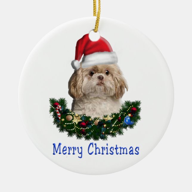 Hundeschmuck Keramik Ornament (Vorne)