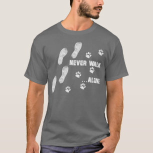 Hundeschuh-Druck nie allein laufen 1 T-Shirt