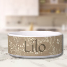 Hundeschüssel - Braun Botanisch, Personalisiert