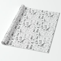 Hundeschutzpapier - Schwarz-Weiß-Hund-Design