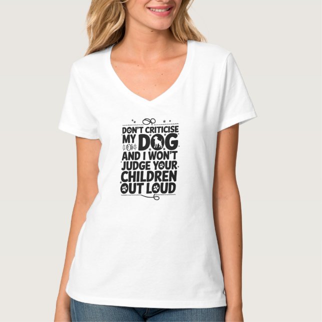 Hundeschutzwarnung T-Shirt (Vorderseite)