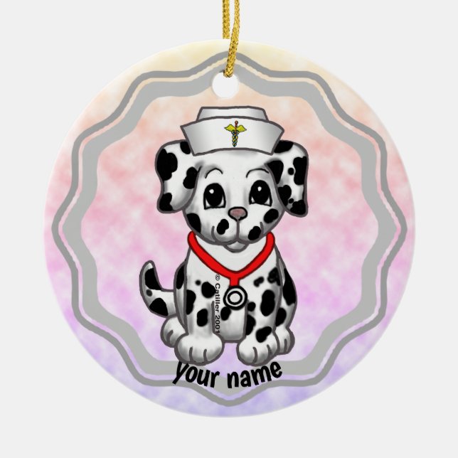 Hundeschwester Keramik Ornament (Vorne)