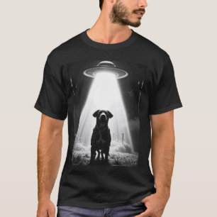 Hundeselfie mit Alien-UFO Lustige Männer Frauen Ki T-Shirt