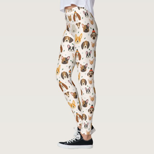 Hundesicht im Winter Hats Urlaubsmuster Leggings (Links)