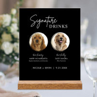 Hundesignatur-Drinks-Schild Hochzeitsbar Acryl-Sch
