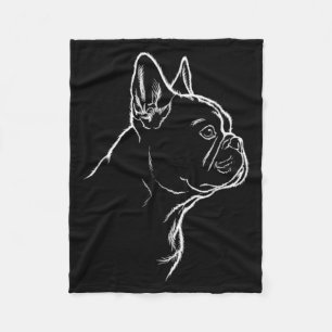 Hundesilhouette Französische Bulldogge Liebhaber F Fleecedecke