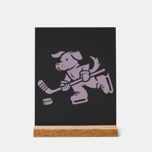 Hundesilhouette Golden Retriever Labrador Hockey Acrylschild