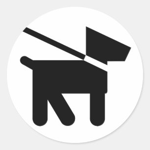 HundeSilhouette! Runder Aufkleber
