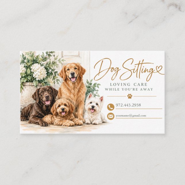Hundesitting  visitenkarte (Vorderseite)