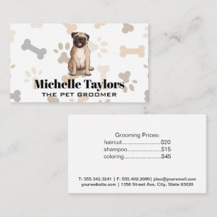 Hundesitze   Dog Paw Bones Muster Business Card Visitenkarte
