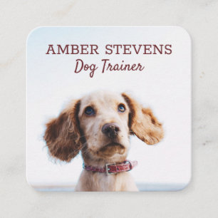 Hundesitze   Dog Trainer Quadratische Visitenkarte