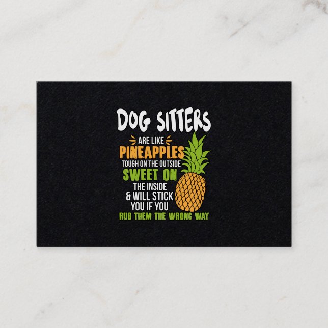 Hundesitze sind wie Ananas. Visitenkarte (Vorderseite)