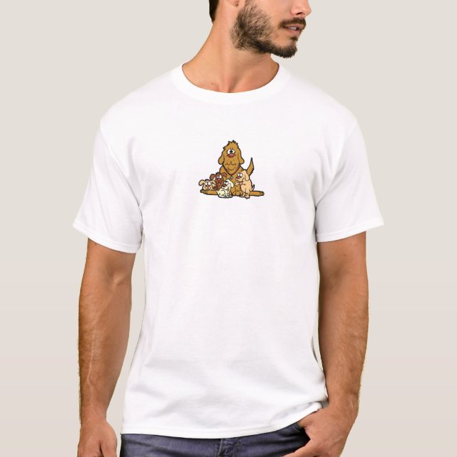 Hundesitzender Geschäfts-T - Shirt (Vorderseite)