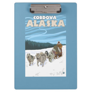HundeSledding Szene - Cordova, Alaska Klemmbrett