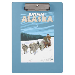 HundeSledding Szene - Katmai, Alaska Klemmbrett