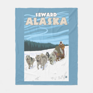 HundeSledding Szene - Seward, Alaska Fleecedecke