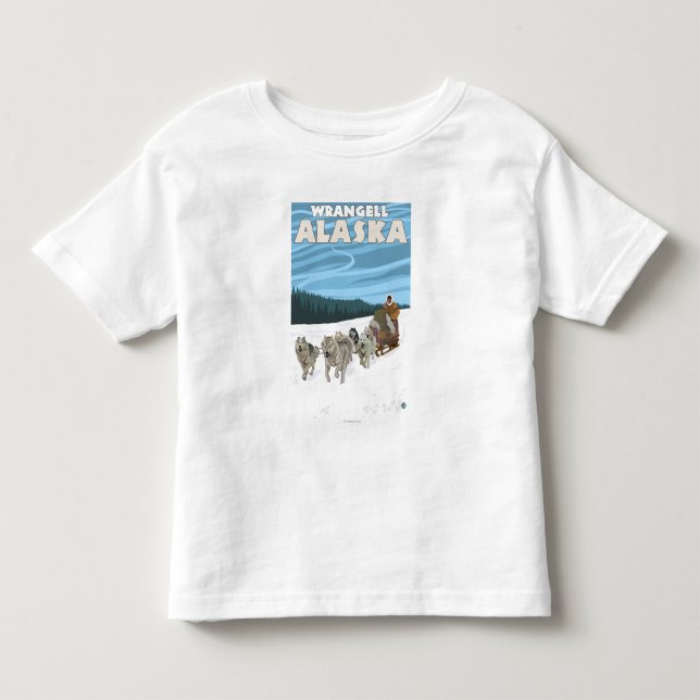 HundeSledding Szene - Wrangell, Alaska Kleinkind T-shirt (Vorderseite)