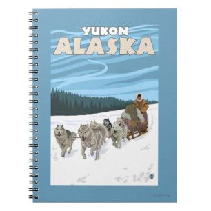HundeSledding Szene - Yukon, Alaska Notizblock