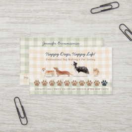 Hundesport Hundetagesbetreuung Gingham-Treuekarte Visitenkarte