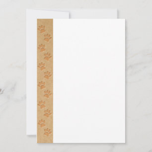 Hundespuren auf Imitaten mit Gerecycelt Papier Einladung