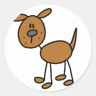 HundeStrichmännchen-Aufkleber Runder Aufkleber