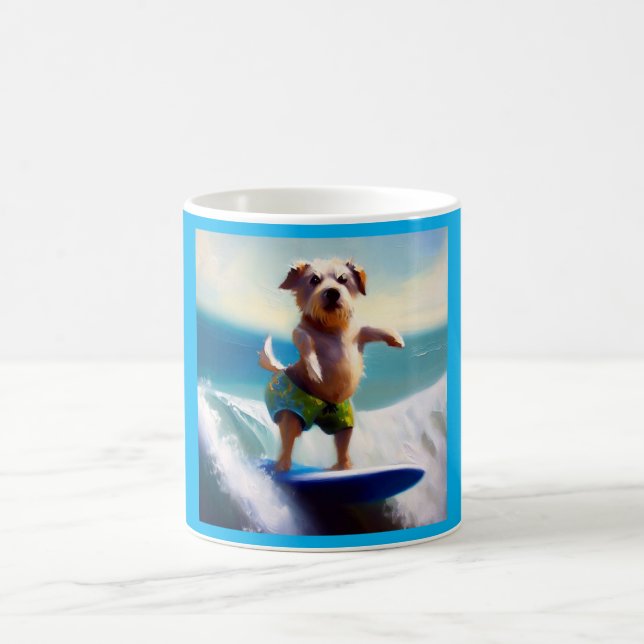 Hundesurfen Kaffeetasse (Mittel)
