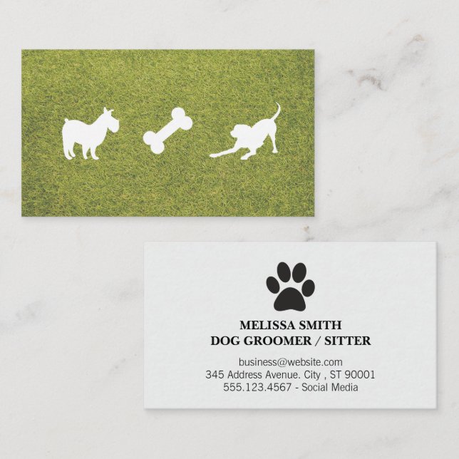 Hundesymbole | Knochenturf | Ausbilder Visitenkarte (Vorne/Hinten)