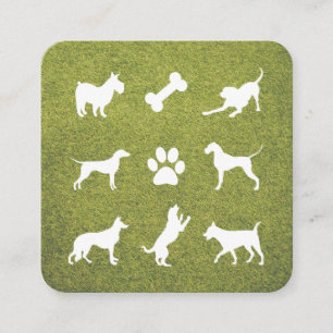 Hundesymbole Trainer Sitter Walker Quadratische Visitenkarte