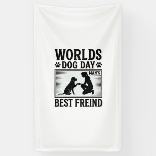 Hundetag Manns Bester Freund Vintage Banner