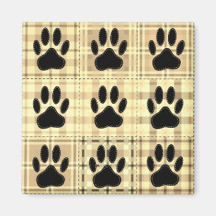 Hundetappen-Cartoon-Muster-Quilt in Sepia Magnet