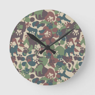 Hundetarnungs-Muster Runde Wanduhr