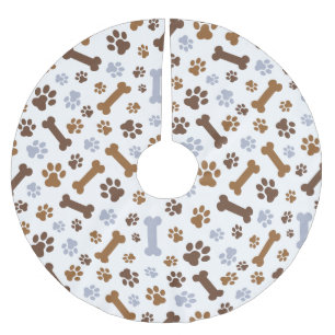 Hundetatze druckt Muster Polyester Weihnachtsbaumdecke
