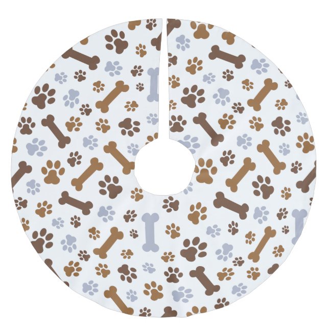 Hundetatze druckt Muster Polyester Weihnachtsbaumdecke (Vorderseite)