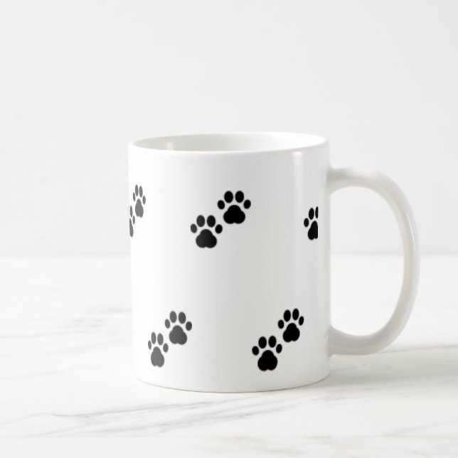 Hundetatzen auf Weiß Kaffeetasse (Rechts)
